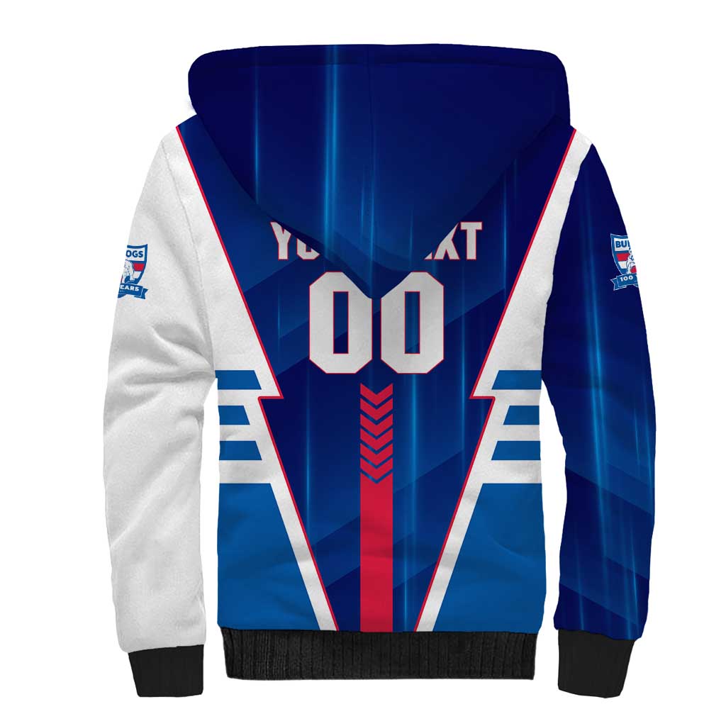 Personalized Western Bulldogs Sherpa Hoodie Modern Geometric Sports Graphic Style