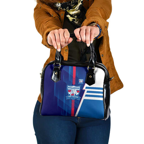 Western Bulldogs Shoulder Handbag Modern Geometric Sports Graphic Style