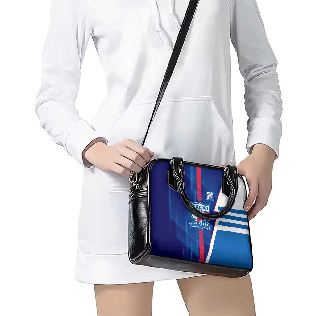 Western Bulldogs Shoulder Handbag Modern Geometric Sports Graphic Style