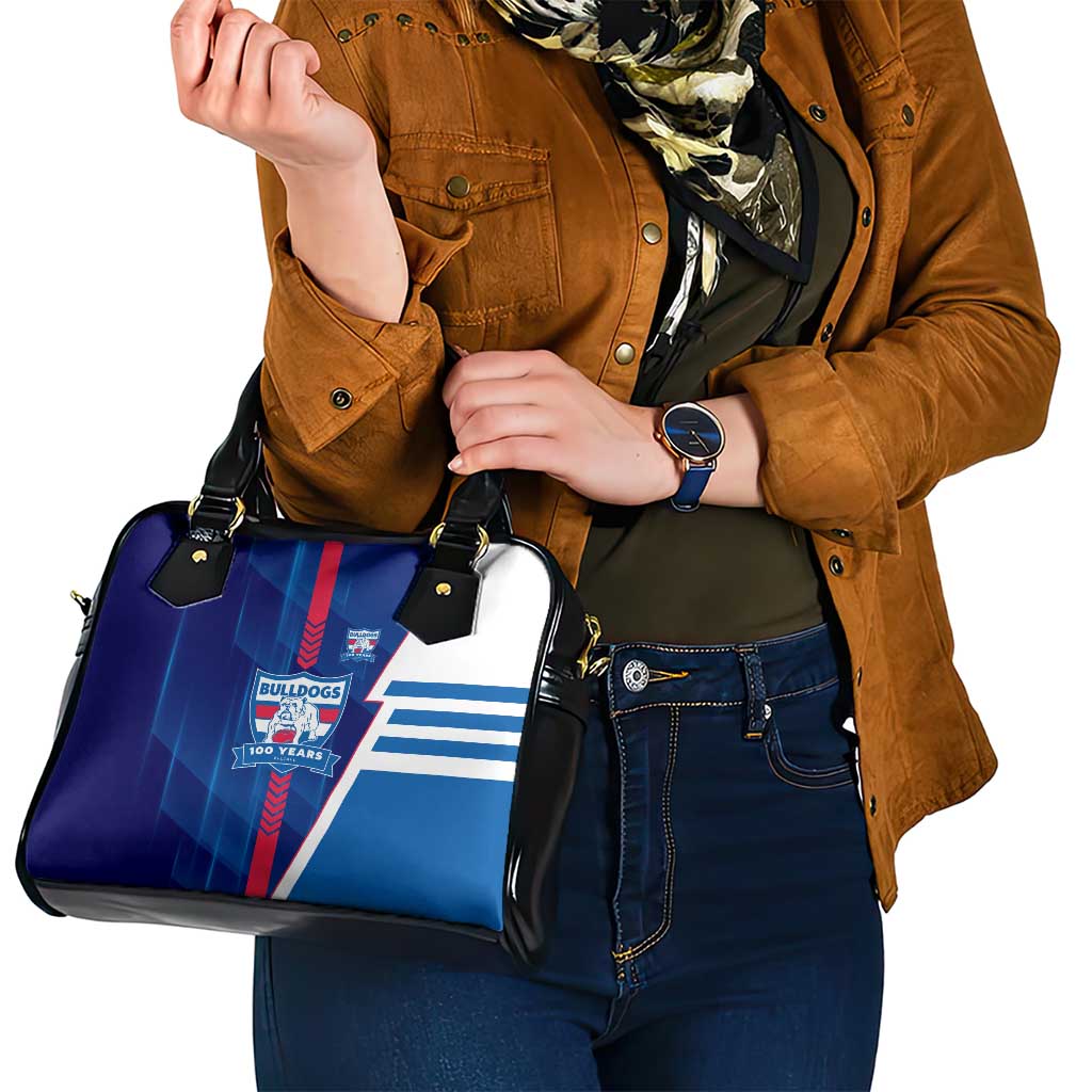 Western Bulldogs Shoulder Handbag Modern Geometric Sports Graphic Style