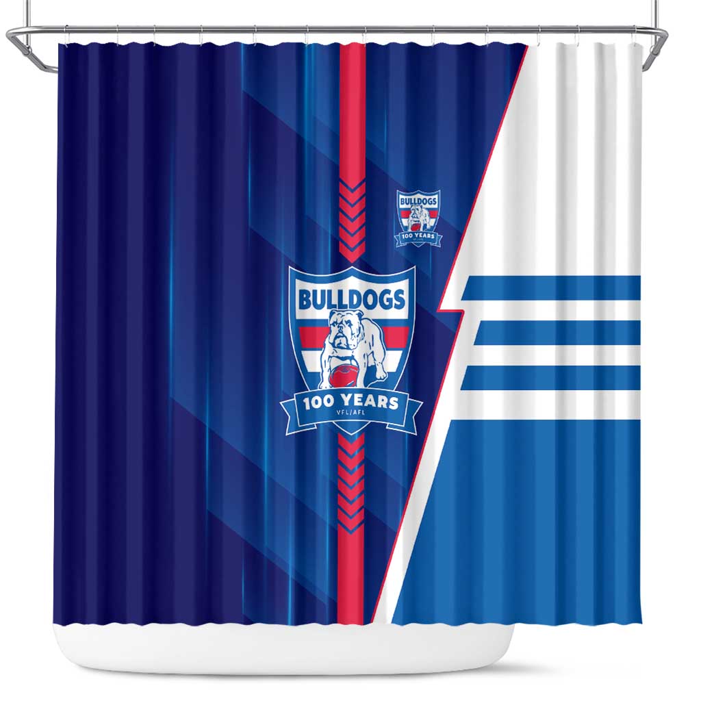 Western Bulldogs Shower Curtain Modern Geometric Sports Graphic Style