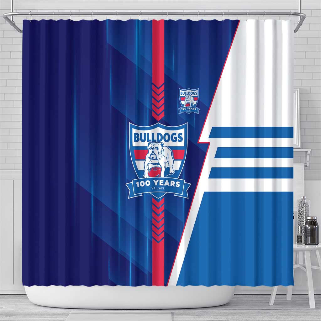 Western Bulldogs Shower Curtain Modern Geometric Sports Graphic Style