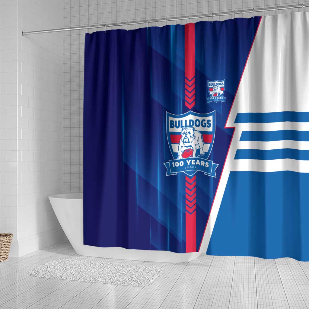 Western Bulldogs Shower Curtain Modern Geometric Sports Graphic Style
