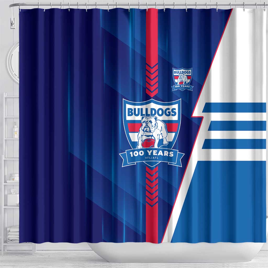 Western Bulldogs Shower Curtain Modern Geometric Sports Graphic Style