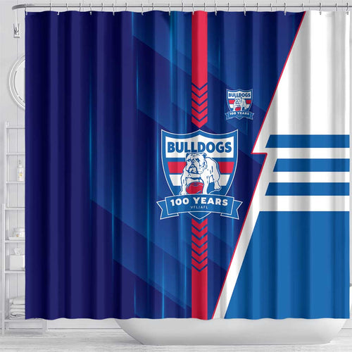 Western Bulldogs Shower Curtain Modern Geometric Sports Graphic Style