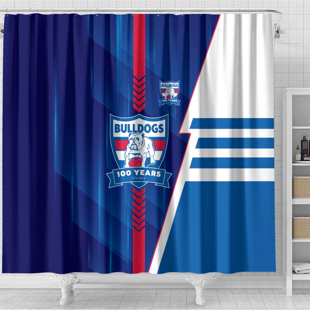 Western Bulldogs Shower Curtain Modern Geometric Sports Graphic Style