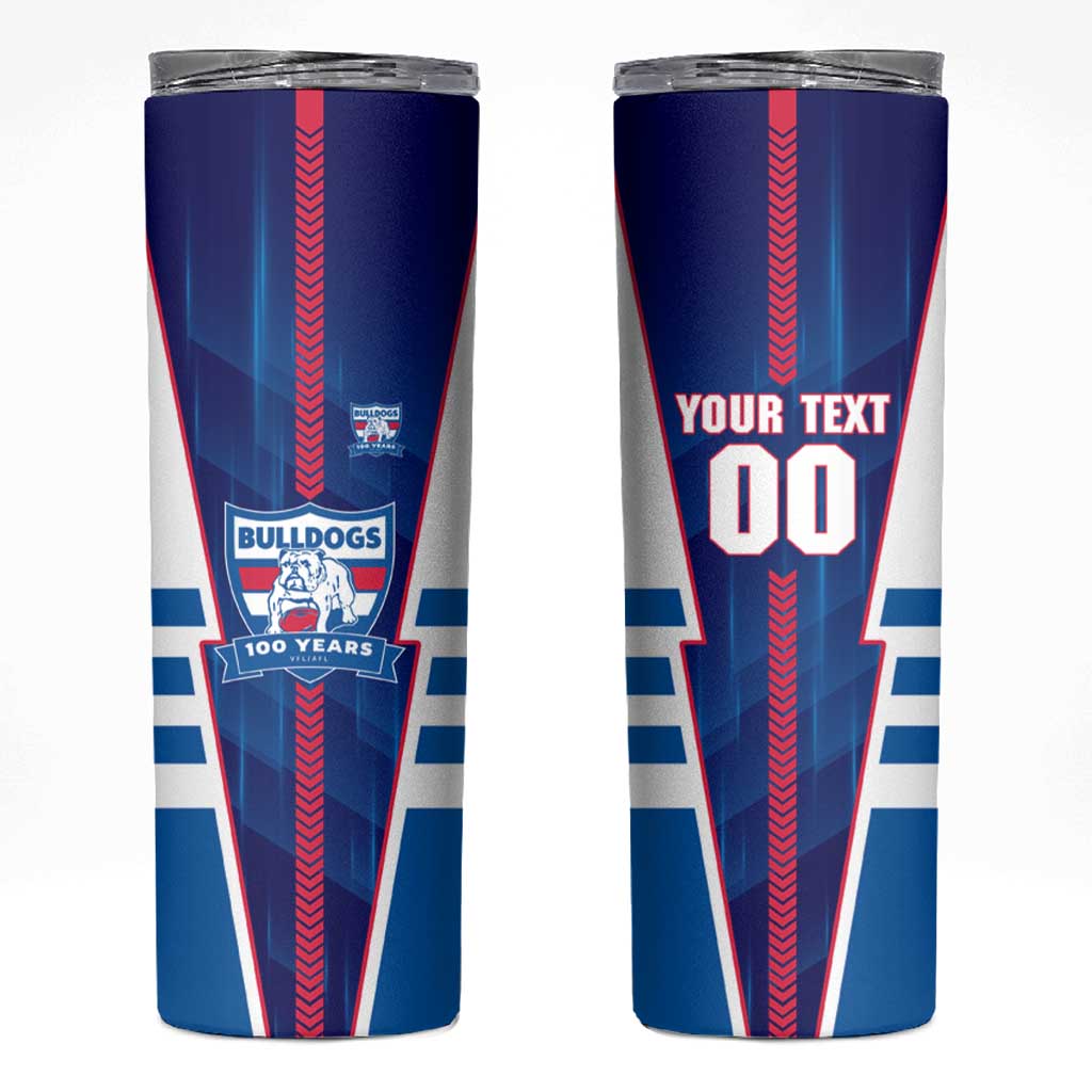 Personalized Western Bulldogs Skinny Tumbler Modern Geometric Sports Graphic Style