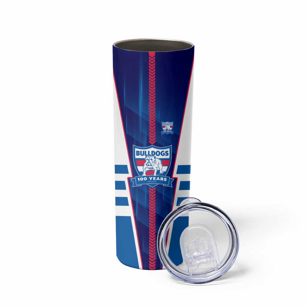 Personalized Western Bulldogs Skinny Tumbler Modern Geometric Sports Graphic Style