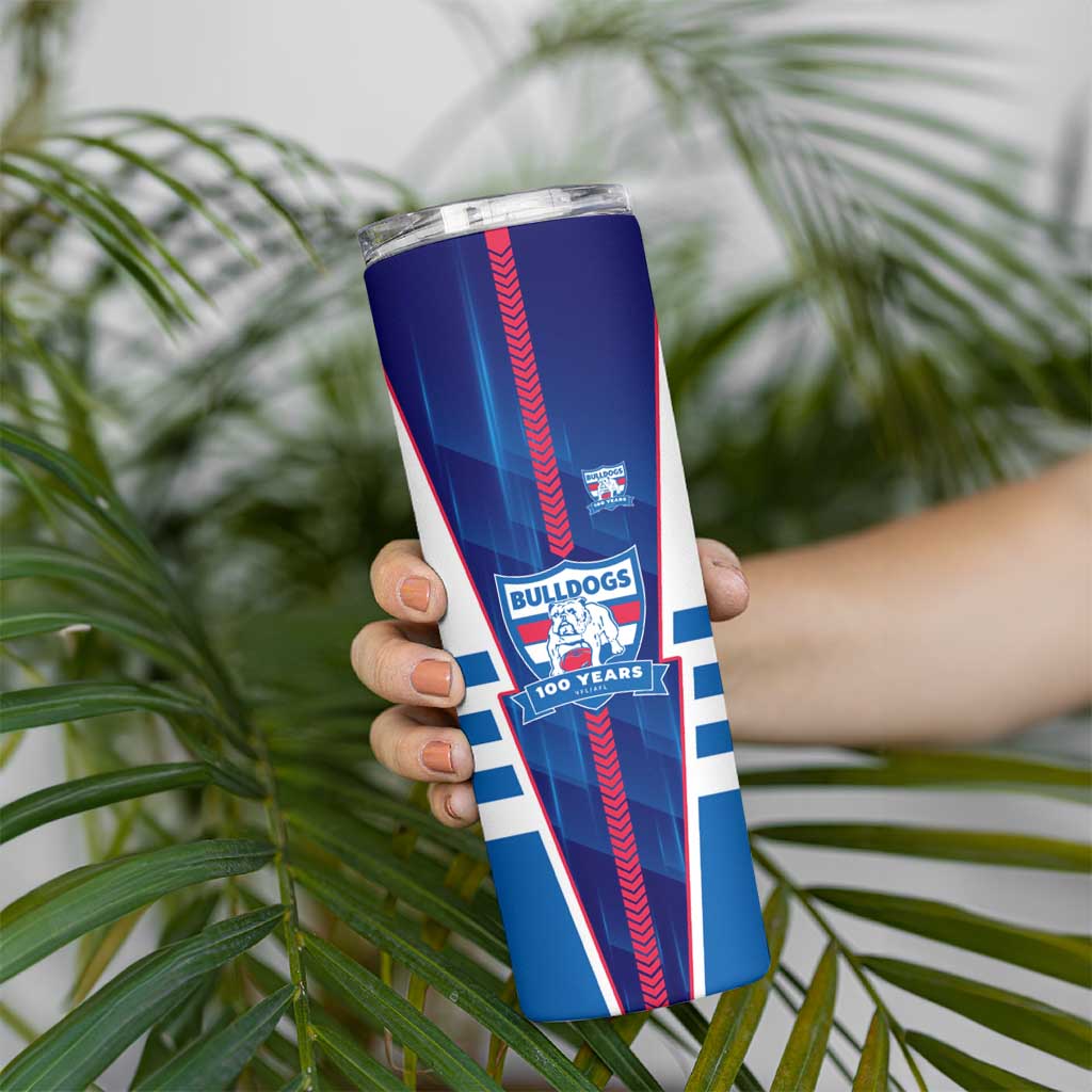 Personalized Western Bulldogs Skinny Tumbler Modern Geometric Sports Graphic Style