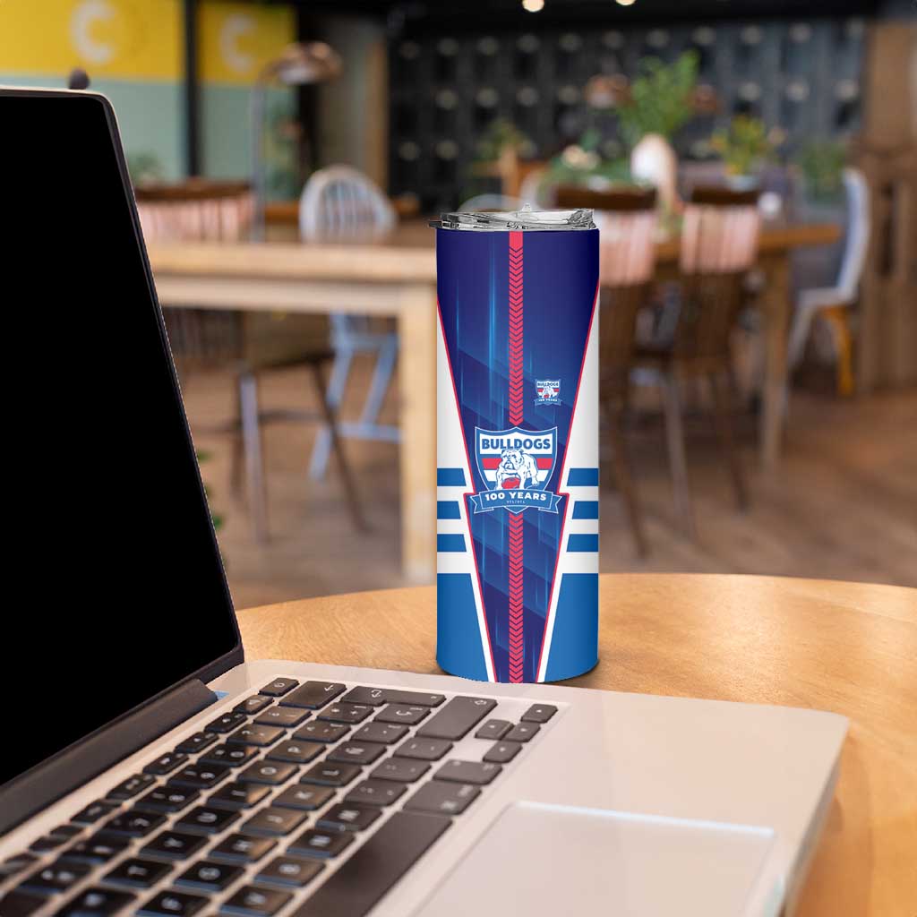 Personalized Western Bulldogs Skinny Tumbler Modern Geometric Sports Graphic Style