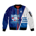 Personalized Western Bulldogs Sleeve Zip Bomber Jacket Modern Geometric Sports Graphic Style
