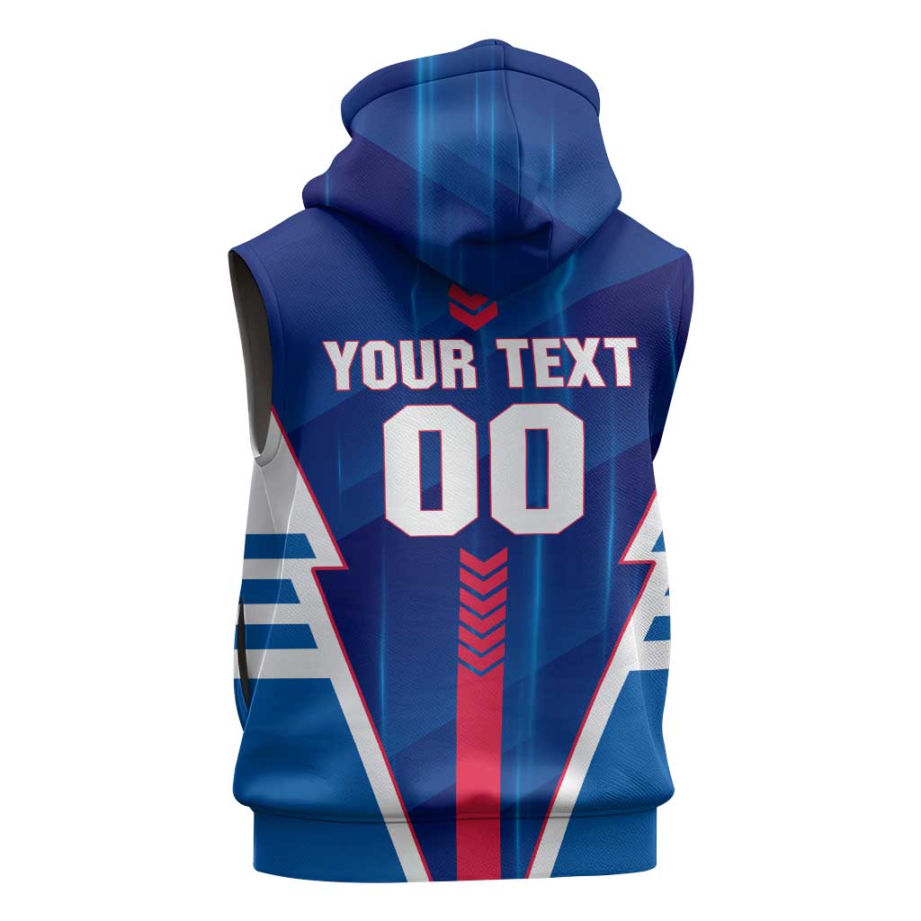Personalized Western Bulldogs Sleeveless Hoodie Modern Geometric Sports Graphic Style