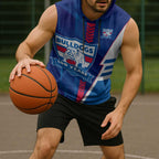 Personalized Western Bulldogs Sleeveless Hoodie Modern Geometric Sports Graphic Style