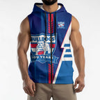 Personalized Western Bulldogs Sleeveless Zip Hoodie Modern Geometric Sports Graphic Style