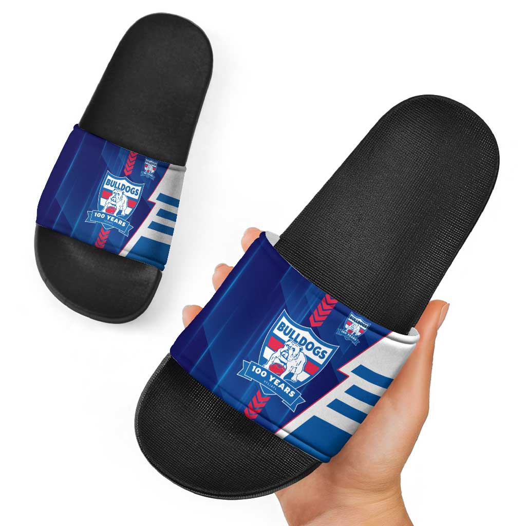 Western Bulldogs Slide Sandals Modern Geometric Sports Graphic Style
