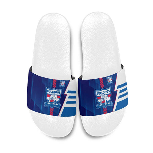 Western Bulldogs Slide Sandals Modern Geometric Sports Graphic Style