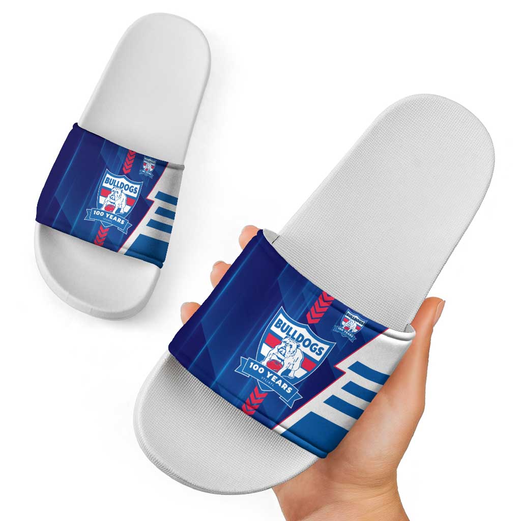 Western Bulldogs Slide Sandals Modern Geometric Sports Graphic Style