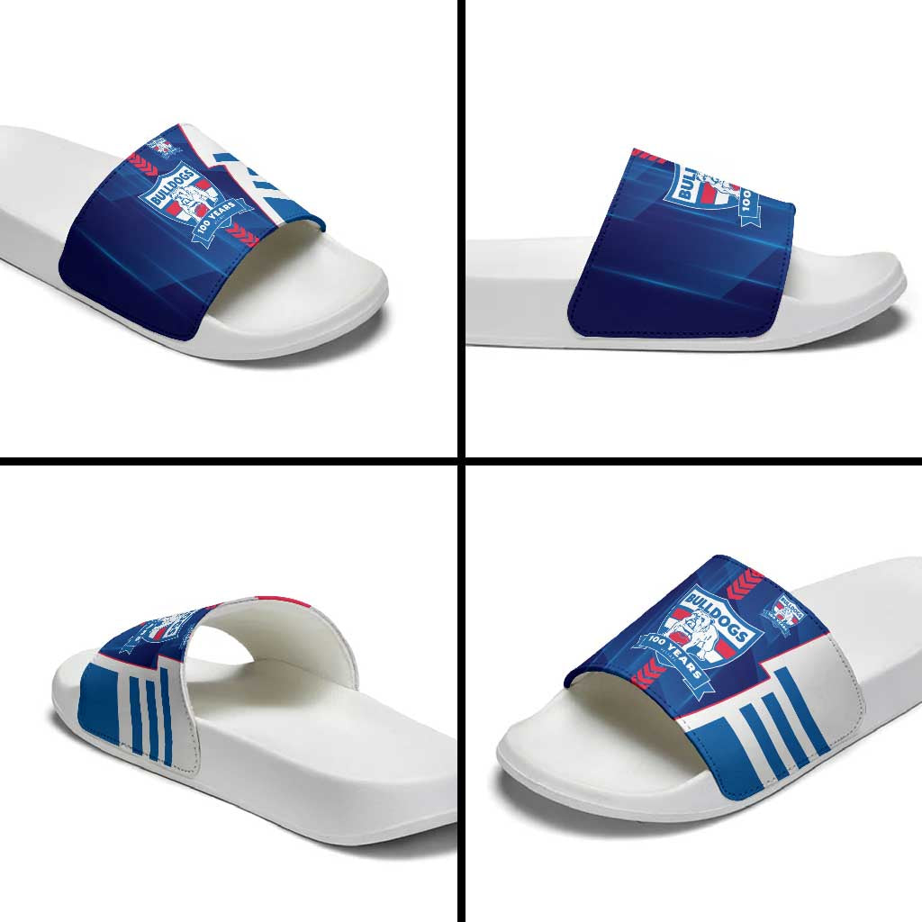 Western Bulldogs Slide Sandals Modern Geometric Sports Graphic Style