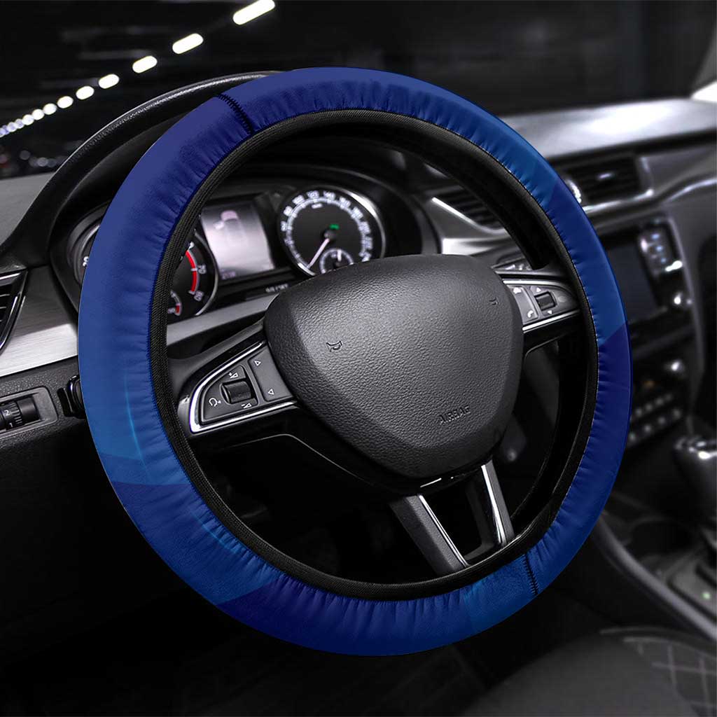 Western Bulldogs Steering Wheel Cover Modern Geometric Sports Graphic Style