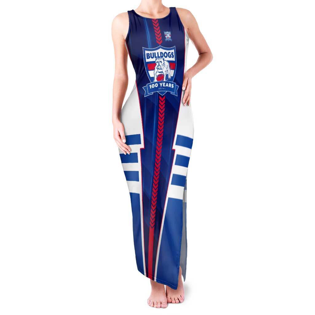Personalized Western Bulldogs Tank Maxi Dress Modern Geometric Sports Graphic Style