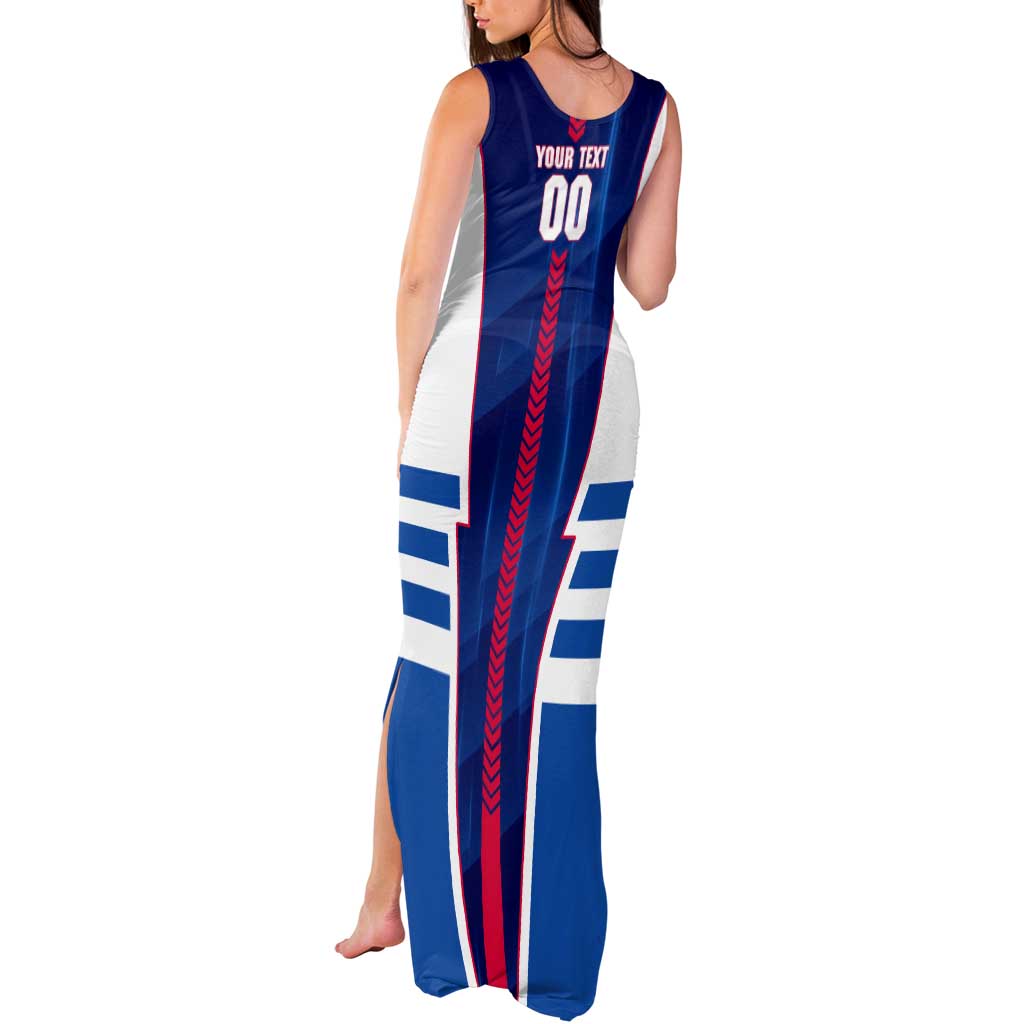 Personalized Western Bulldogs Tank Maxi Dress Modern Geometric Sports Graphic Style