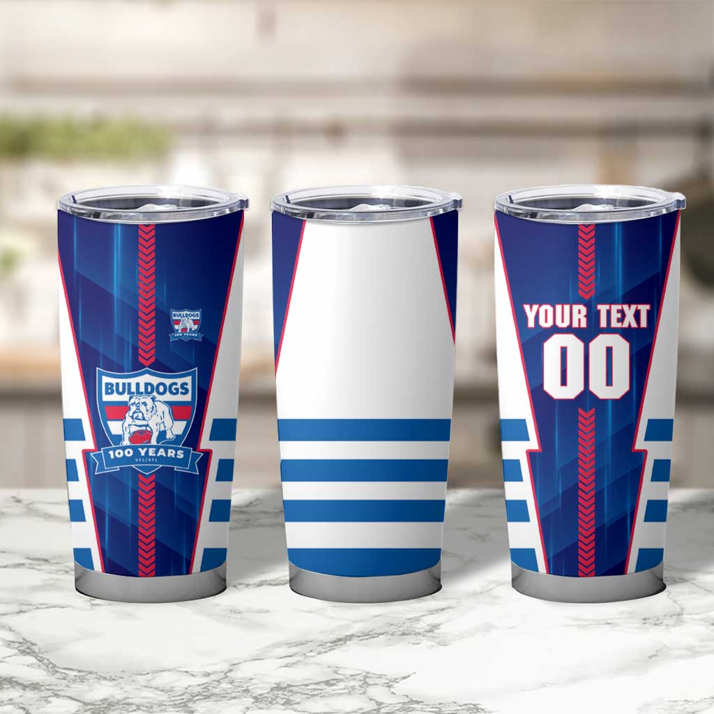 Personalized Western Bulldogs Tumbler Cup Modern Geometric Sports Graphic Style
