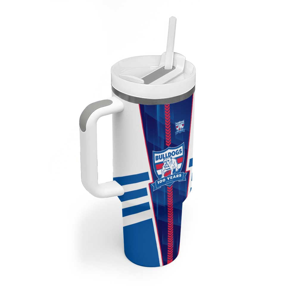 Personalized Western Bulldogs Tumbler With Handle Modern Geometric Sports Graphic Style