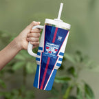 Personalized Western Bulldogs Tumbler With Handle Modern Geometric Sports Graphic Style