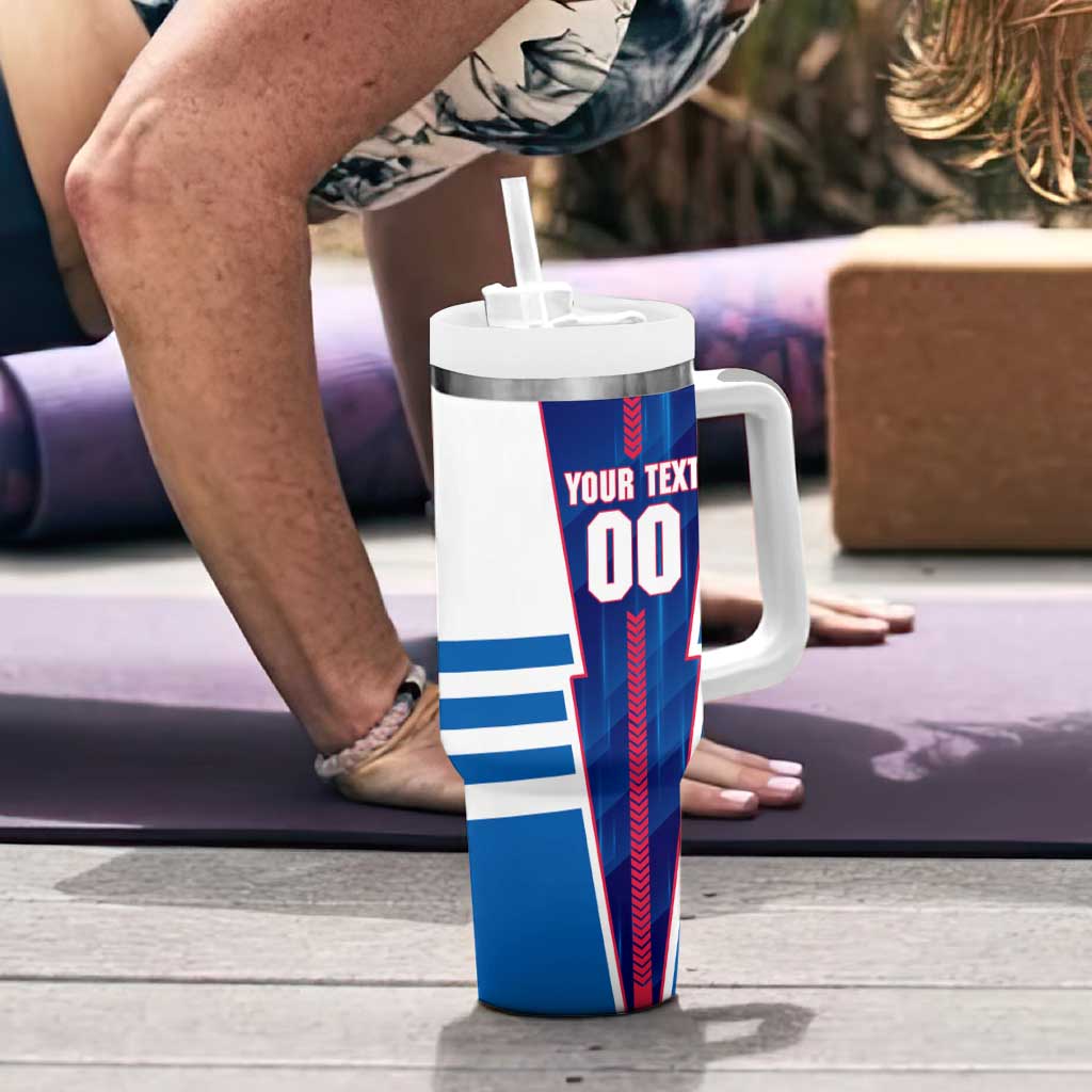 Personalized Western Bulldogs Tumbler With Handle Modern Geometric Sports Graphic Style