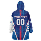 Personalized Western Bulldogs Wearable Blanket Hoodie Modern Geometric Sports Graphic Style