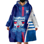 Personalized Western Bulldogs Wearable Blanket Hoodie Modern Geometric Sports Graphic Style