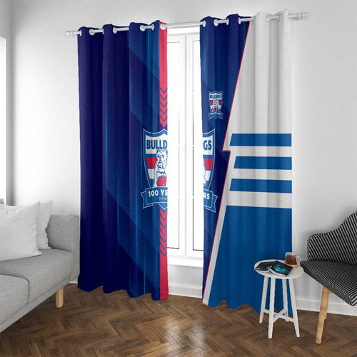Western Bulldogs Window Curtain Modern Geometric Sports Graphic Style