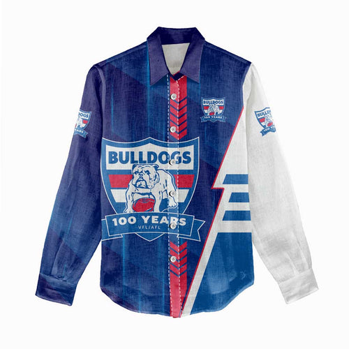 Personalized Western Bulldogs Women Casual Shirt Modern Geometric Sports Graphic Style