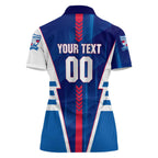 Personalized Western Bulldogs Women Polo Shirt Modern Geometric Sports Graphic Style