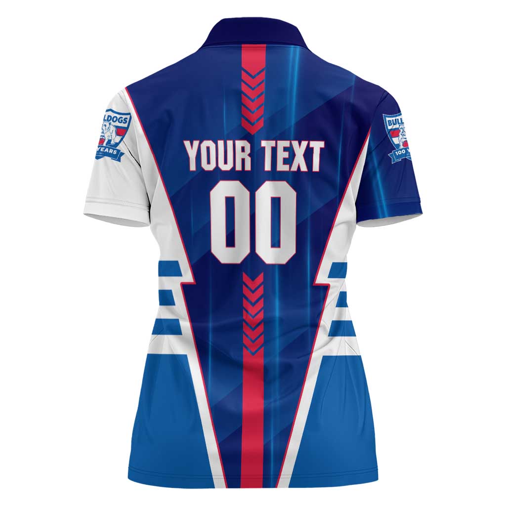 Personalized Western Bulldogs Women Polo Shirt Modern Geometric Sports Graphic Style