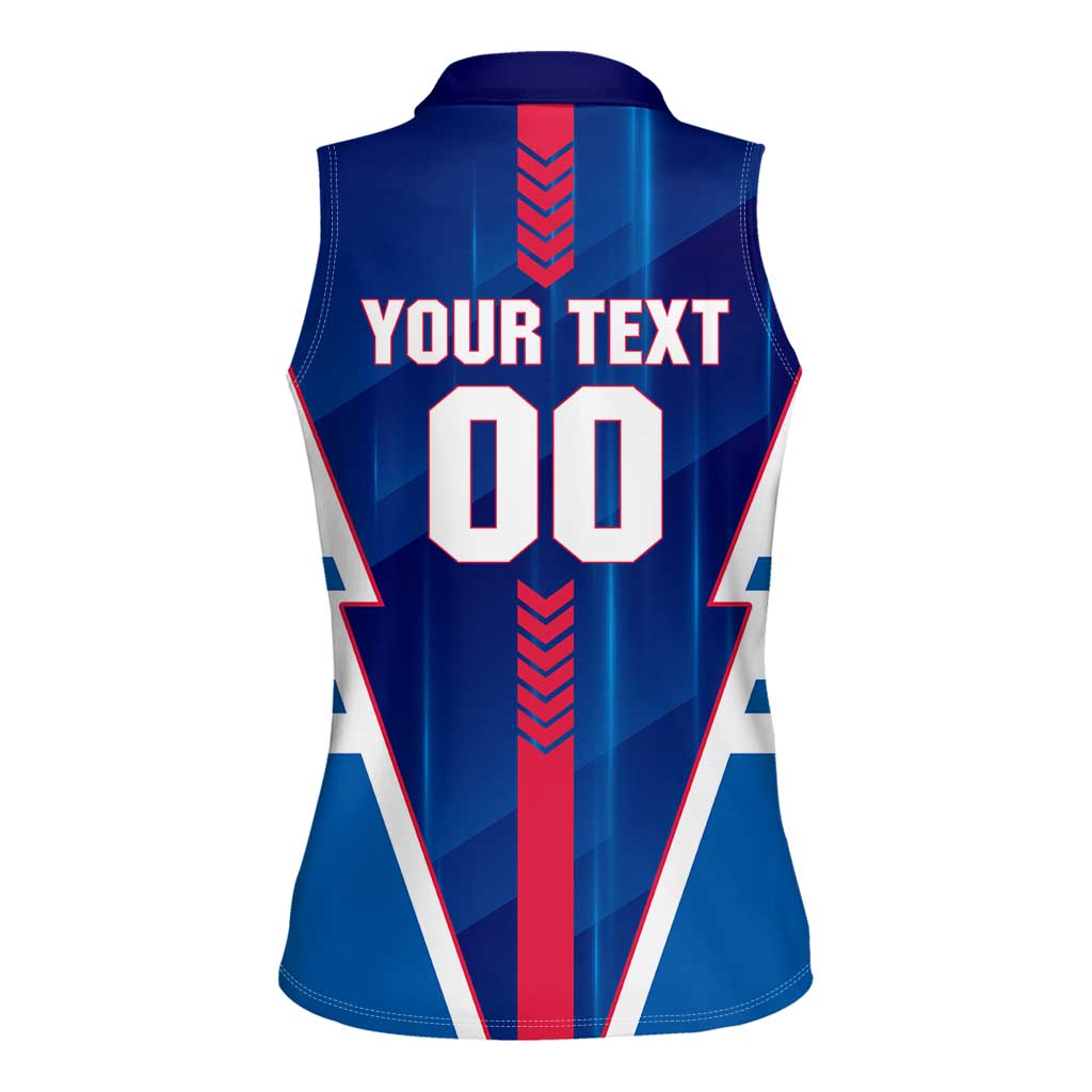 Personalized Western Bulldogs Women Sleeveless Polo Shirt Modern Geometric Sports Graphic Style