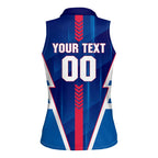 Personalized Western Bulldogs Women Sleeveless Polo Shirt Modern Geometric Sports Graphic Style