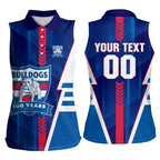 Personalized Western Bulldogs Women Sleeveless Polo Shirt Modern Geometric Sports Graphic Style