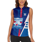 Personalized Western Bulldogs Women Sleeveless Polo Shirt Modern Geometric Sports Graphic Style