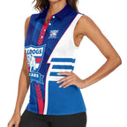 Personalized Western Bulldogs Women Sleeveless Polo Shirt Modern Geometric Sports Graphic Style