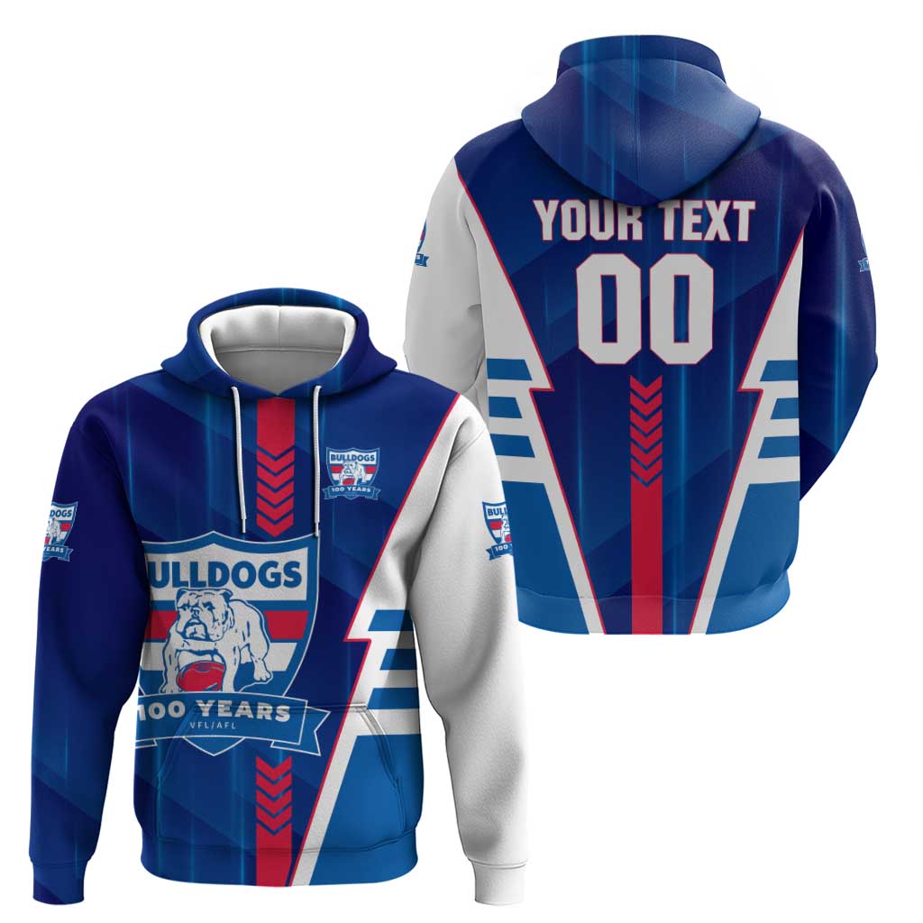 Personalized Western Bulldogs Zip Hoodie Modern Geometric Sports Graphic Style