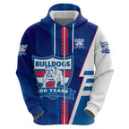 Personalized Western Bulldogs Zip Hoodie Modern Geometric Sports Graphic Style