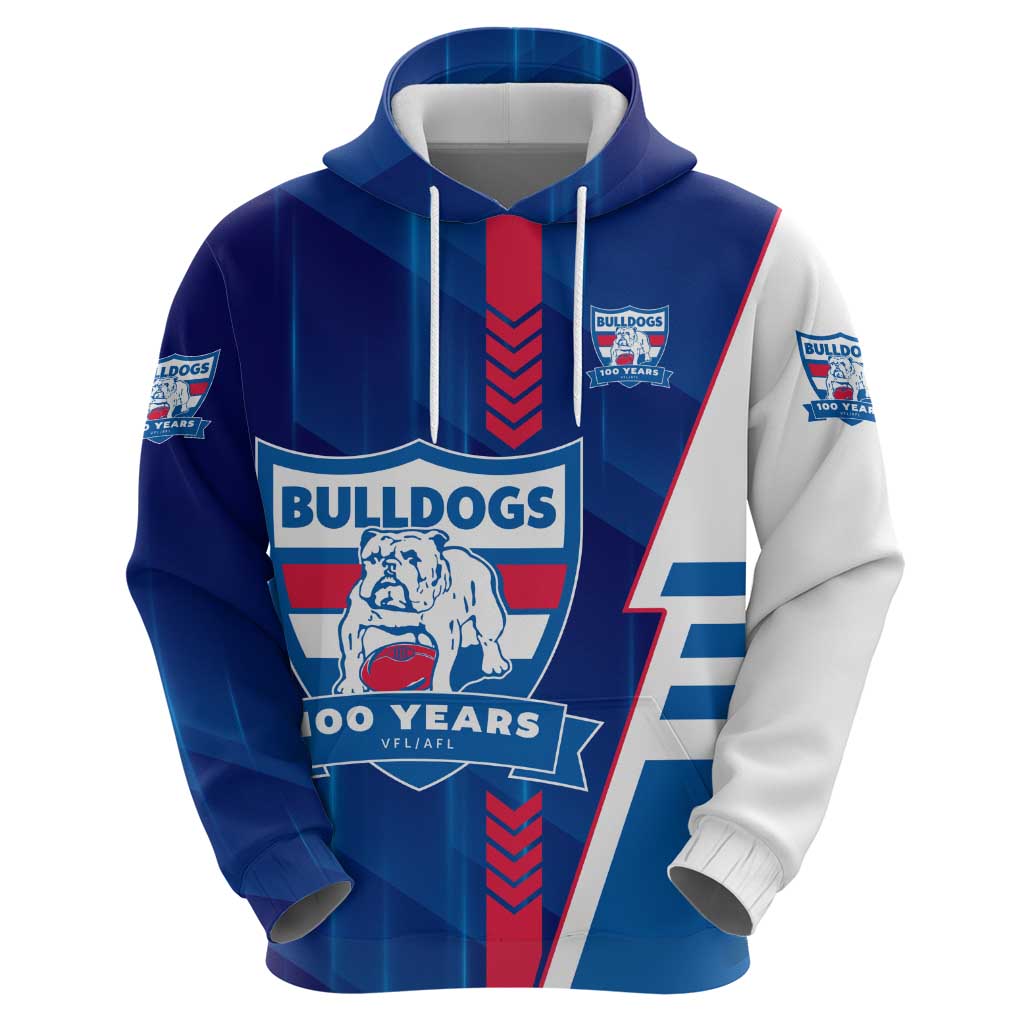 Personalized Western Bulldogs Zip Hoodie Modern Geometric Sports Graphic Style