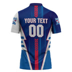 Personalized Western Bulldogs Zipper Polo Shirt Modern Geometric Sports Graphic Style