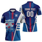 Personalized Western Bulldogs Zipper Polo Shirt Modern Geometric Sports Graphic Style