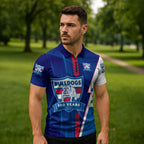 Personalized Western Bulldogs Zipper Polo Shirt Modern Geometric Sports Graphic Style