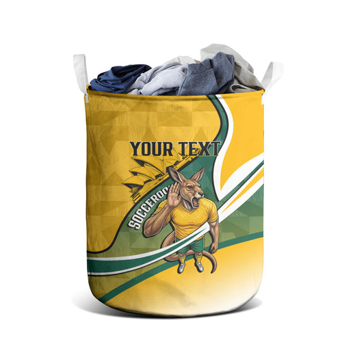 Personalized Australia Soccer Kangaroo Mascot Laundry Basket Sydney Opera House - Hear the Champions Roar Football