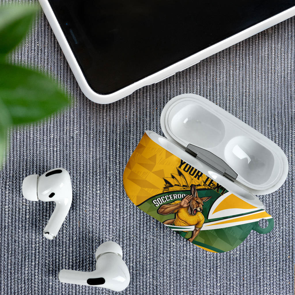 Personalized Australia Soccer Kangaroo Mascot AirPods Case Sydney Opera House - Hear the Champions Roar Football