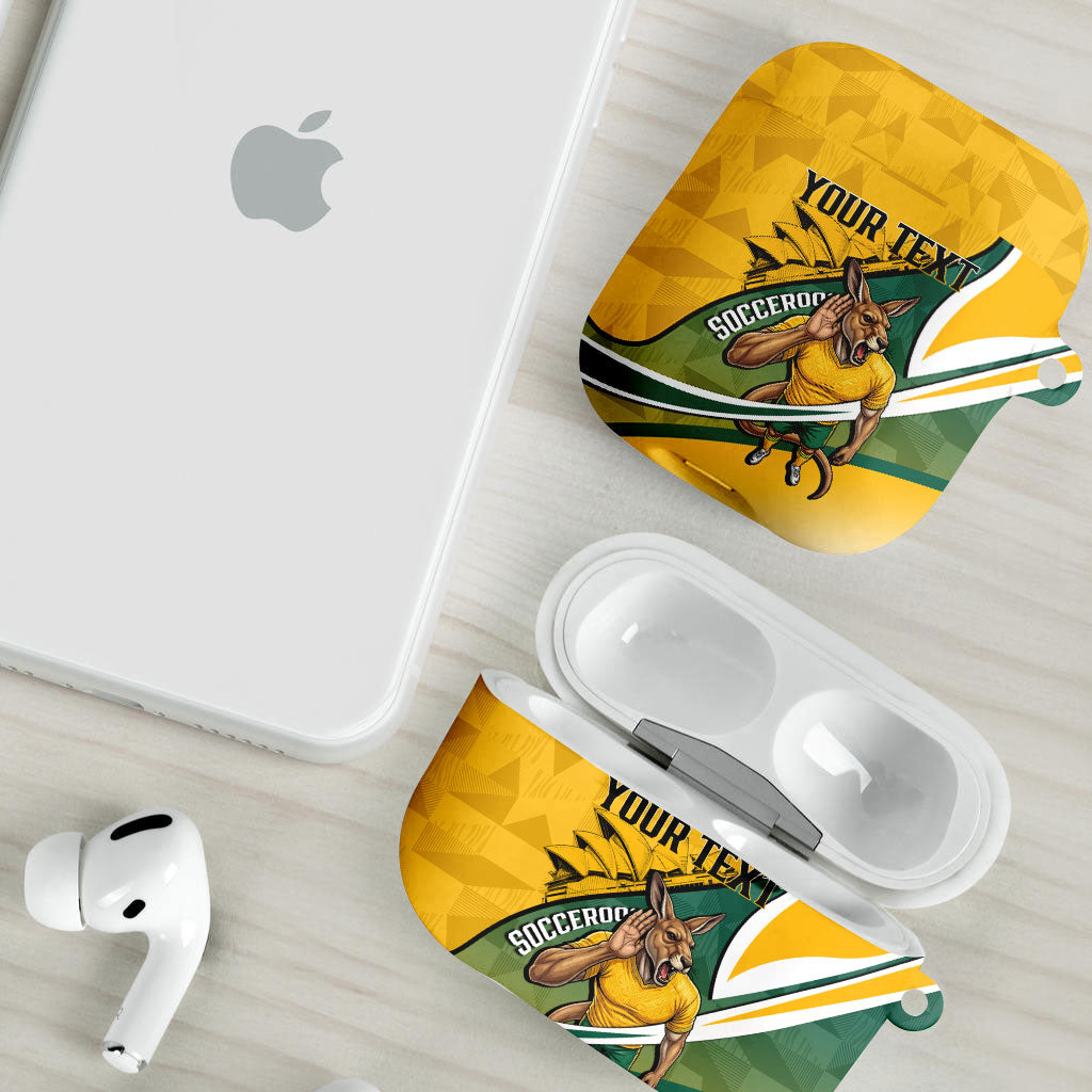 Personalized Australia Soccer Kangaroo Mascot AirPods Case Sydney Opera House - Hear the Champions Roar Football