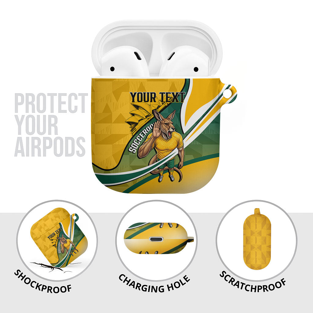 Personalized Australia Soccer Kangaroo Mascot AirPods Case Sydney Opera House - Hear the Champions Roar Football